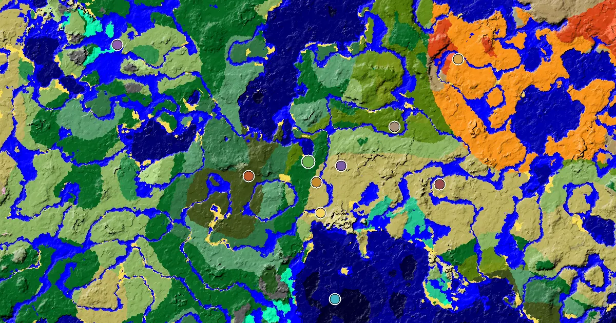 Forest Seed With a Woodland Mansion Nearby — biome and structure map