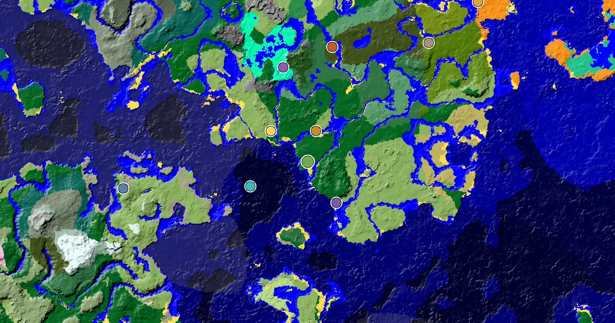 a Mansion Within Reach Near a Beach Spawn — biome and structure map
