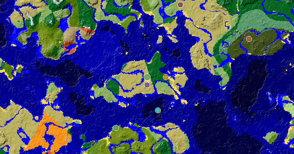 Savanna Spawn — a Village at Spawn — biome and structure map