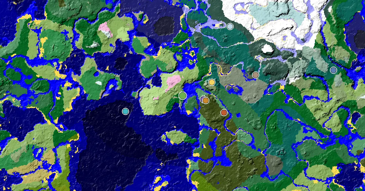 Forest Seed With a Mansion Within Reach — biome and structure map