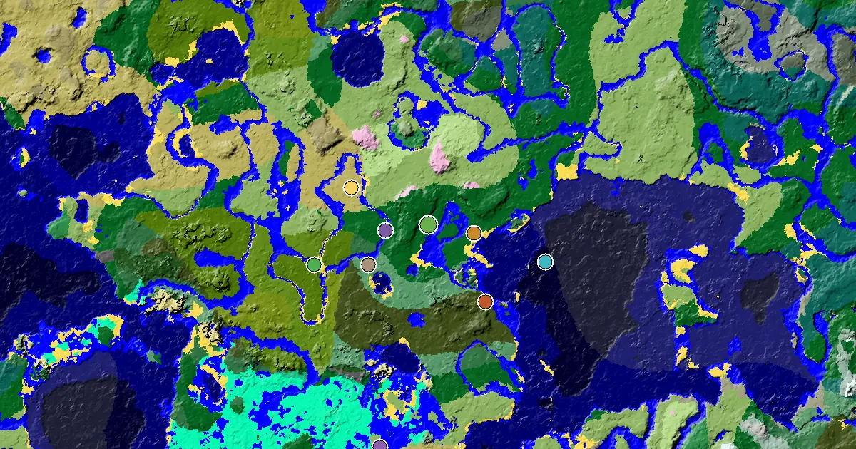 Minecraft Forest Seed: a Mansion Within Reach — biome and structure map