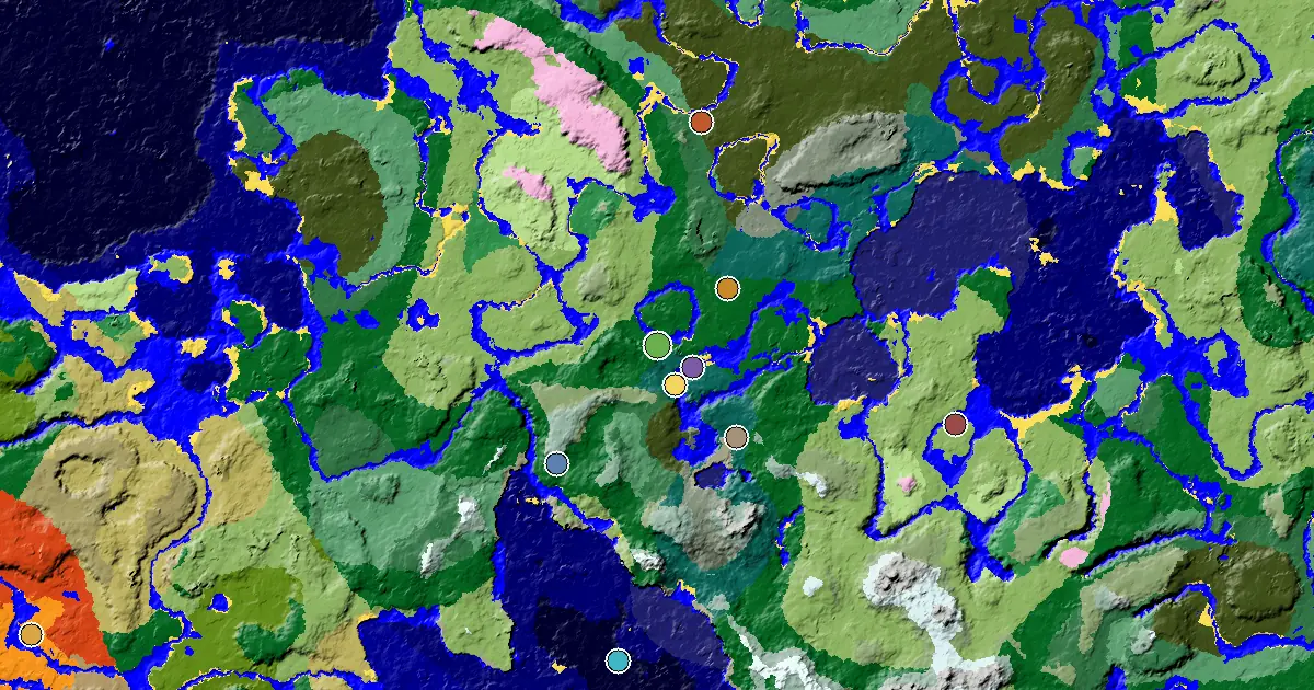 Minecraft Forest Seed: a Village Beside Spawn — biome and structure map