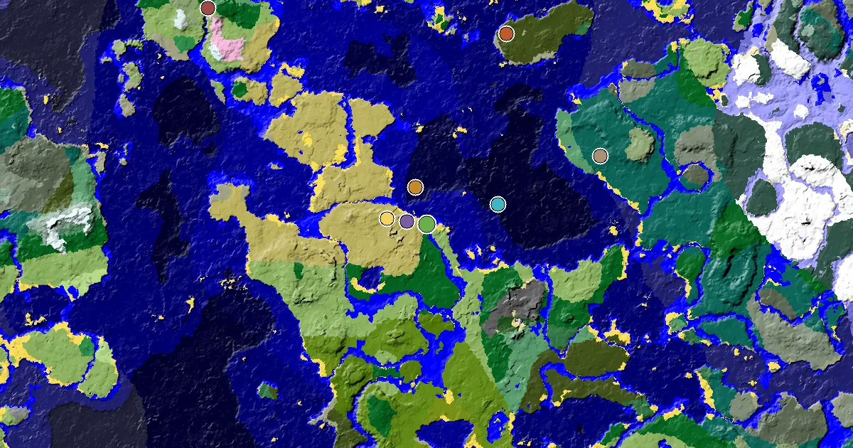 Beach Spawn — a Mansion Within Reach — biome and structure map