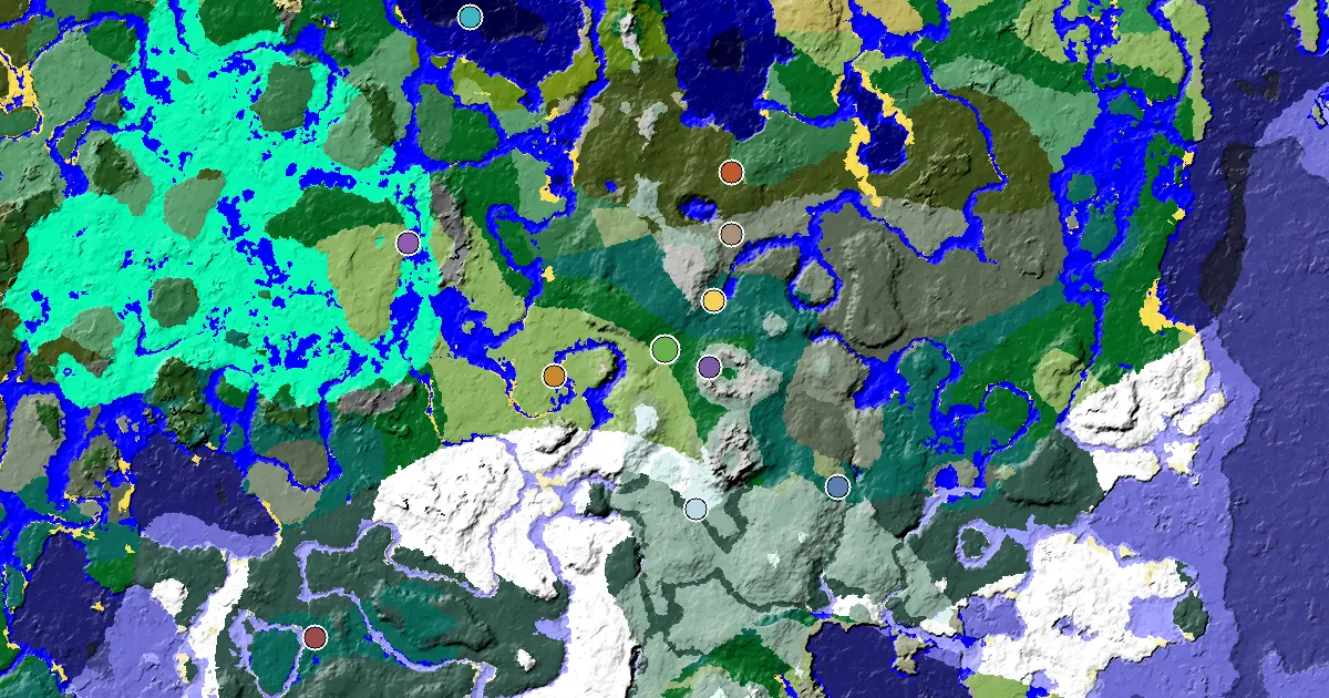 Forest Seed With a Mansion Within Reach — biome and structure map