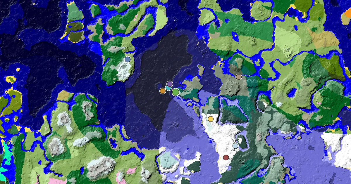 Minecraft Stony Shore Seed: Great Structures Nearby — biome and structure map