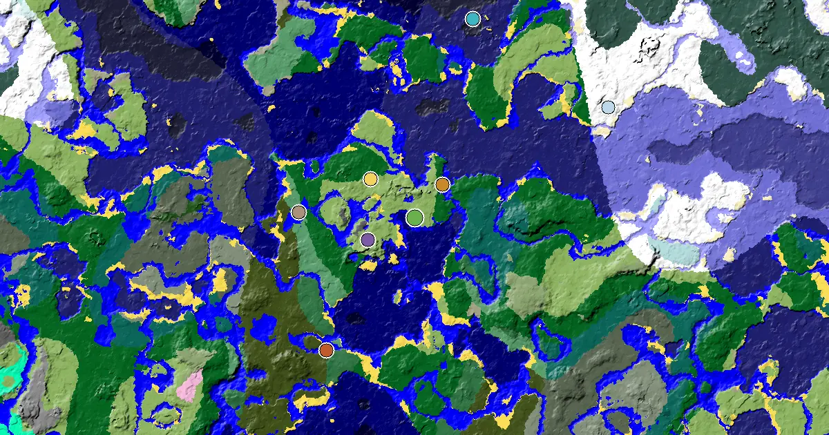 Beach Seed With a Mansion Within Reach — biome and structure map