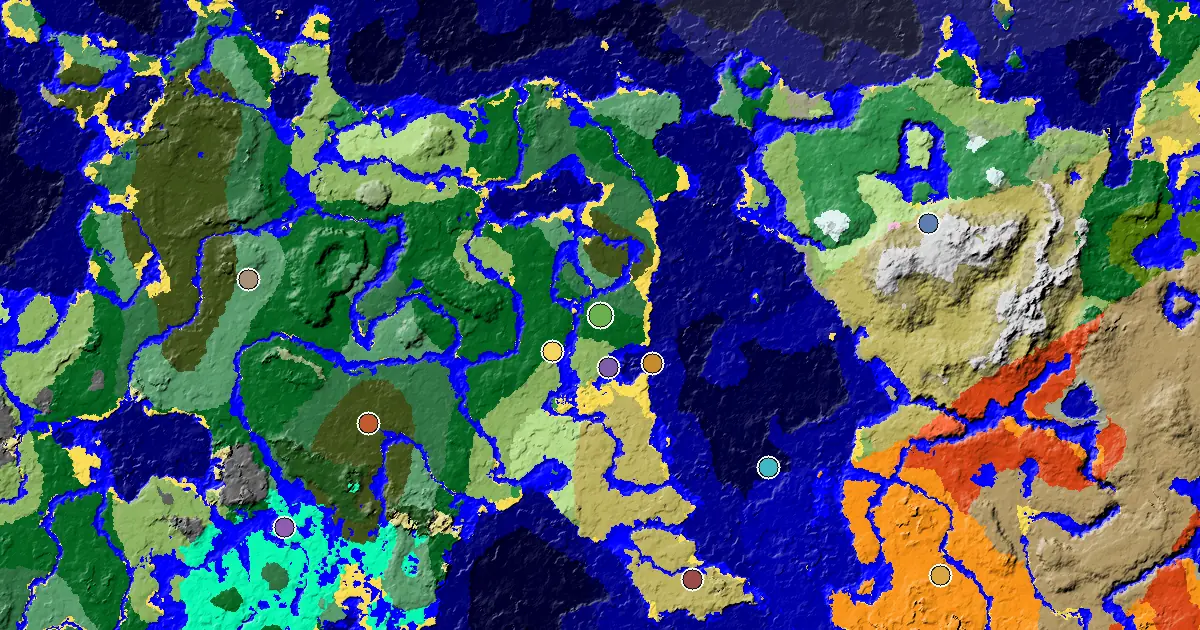 Minecraft Forest Seed: a Mansion Within Reach — biome and structure map