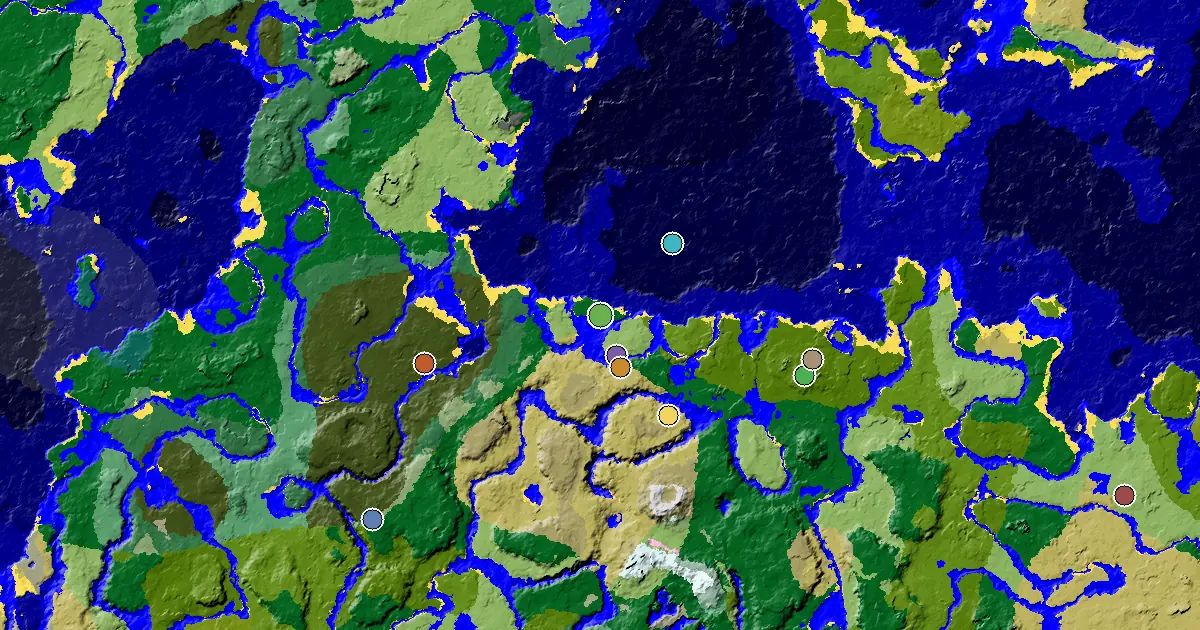 Minecraft Forest Seed: a Mansion Within Reach — biome and structure map