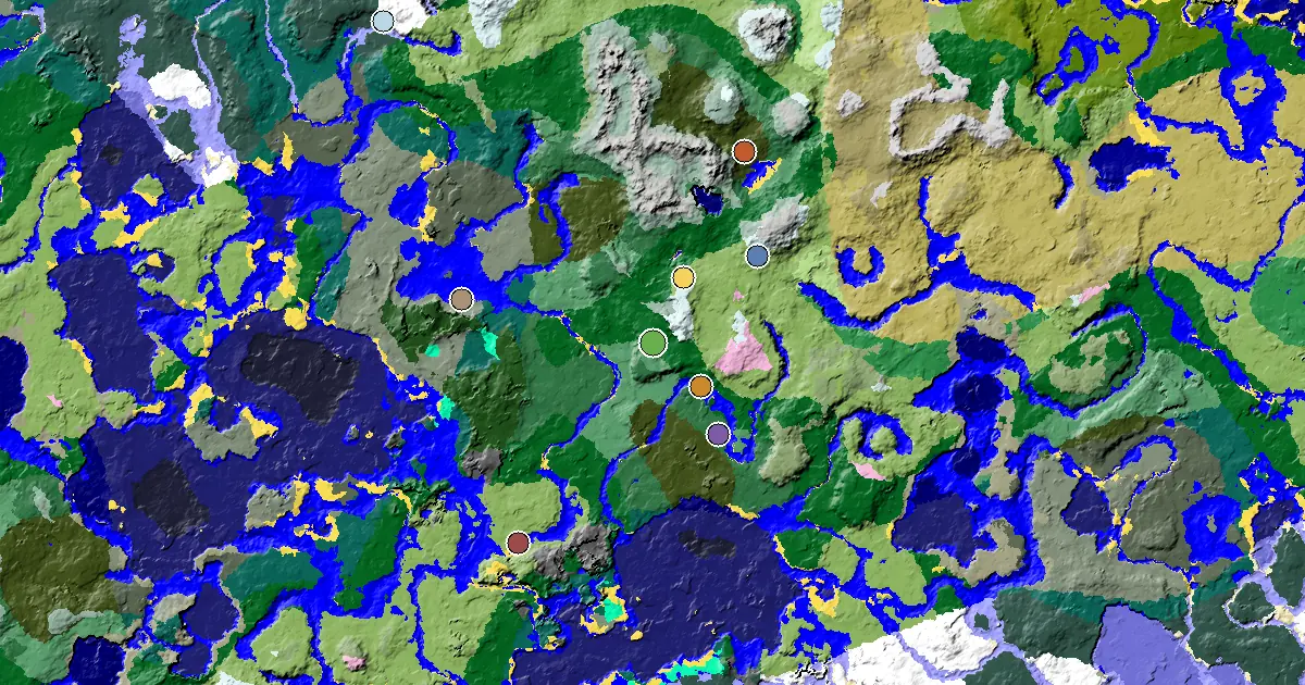 Minecraft Forest Seed: a Mansion Within Reach — biome and structure map