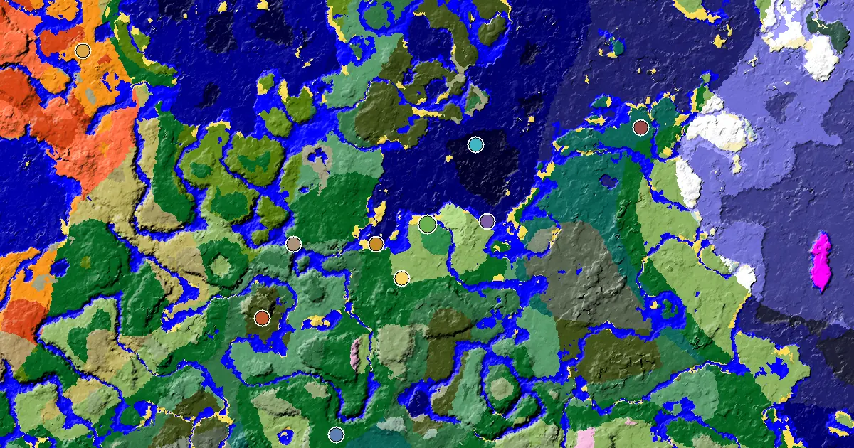 Flower Forest Seed With a Mansion Within Reach — biome and structure map