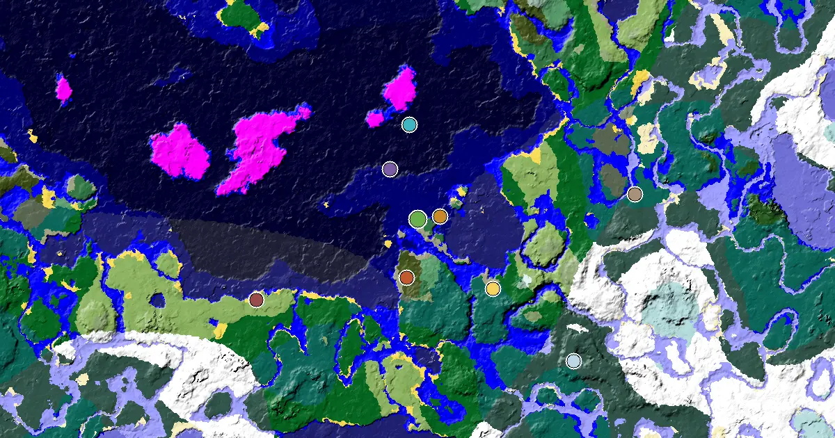 Stony Shore Seed With a Woodland Mansion Nearby — biome and structure map