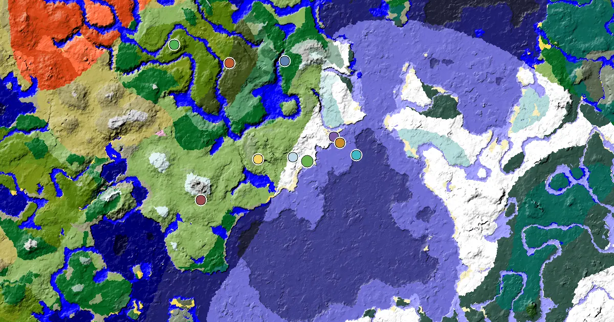 a Mansion Within Reach Near a Snowy Plains Spawn — biome and structure map