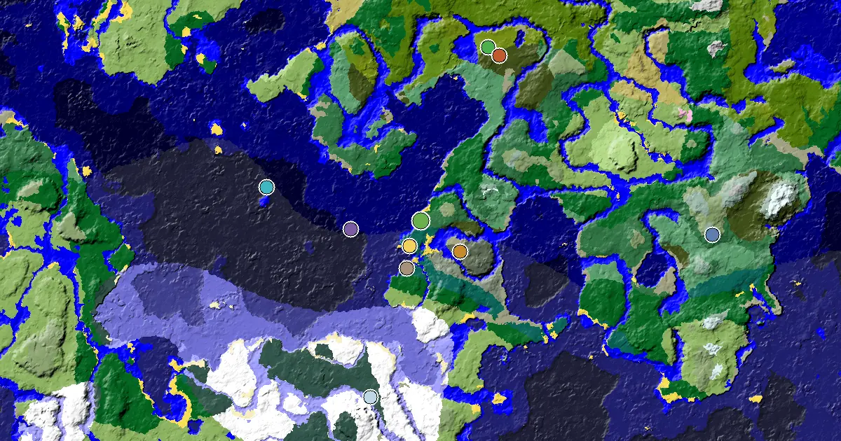 a Village Beside Spawn Near a Birch Forest Spawn — biome and structure map