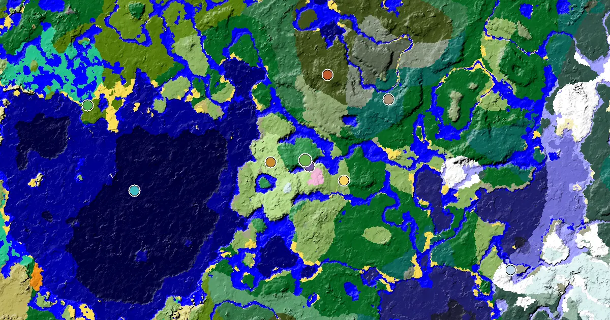 Flower Forest Seed With a Mansion Within Reach — biome and structure map