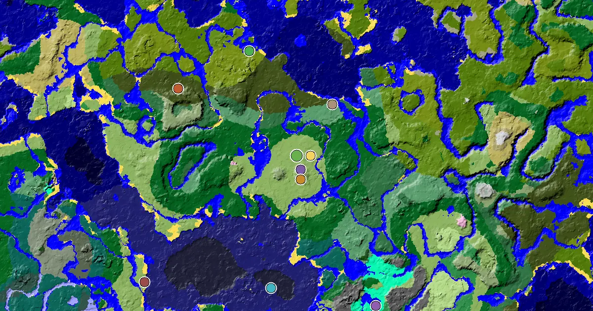 Plains Seed With a Village Beside Spawn — biome and structure map