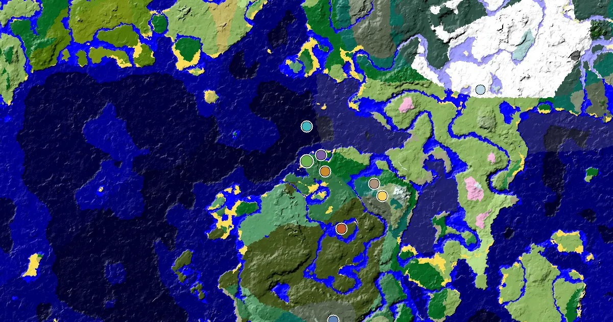Birch Forest Seed With a Mansion Within Reach — biome and structure map