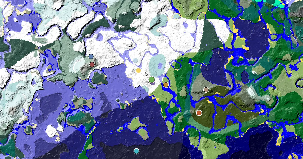 Snowy Plains Seed With a Mansion Within Reach — biome and structure map
