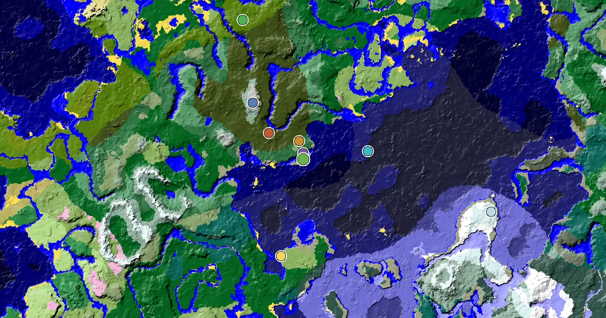 Minecraft Forest Seed: a Woodland Mansion Nearby — biome and structure map