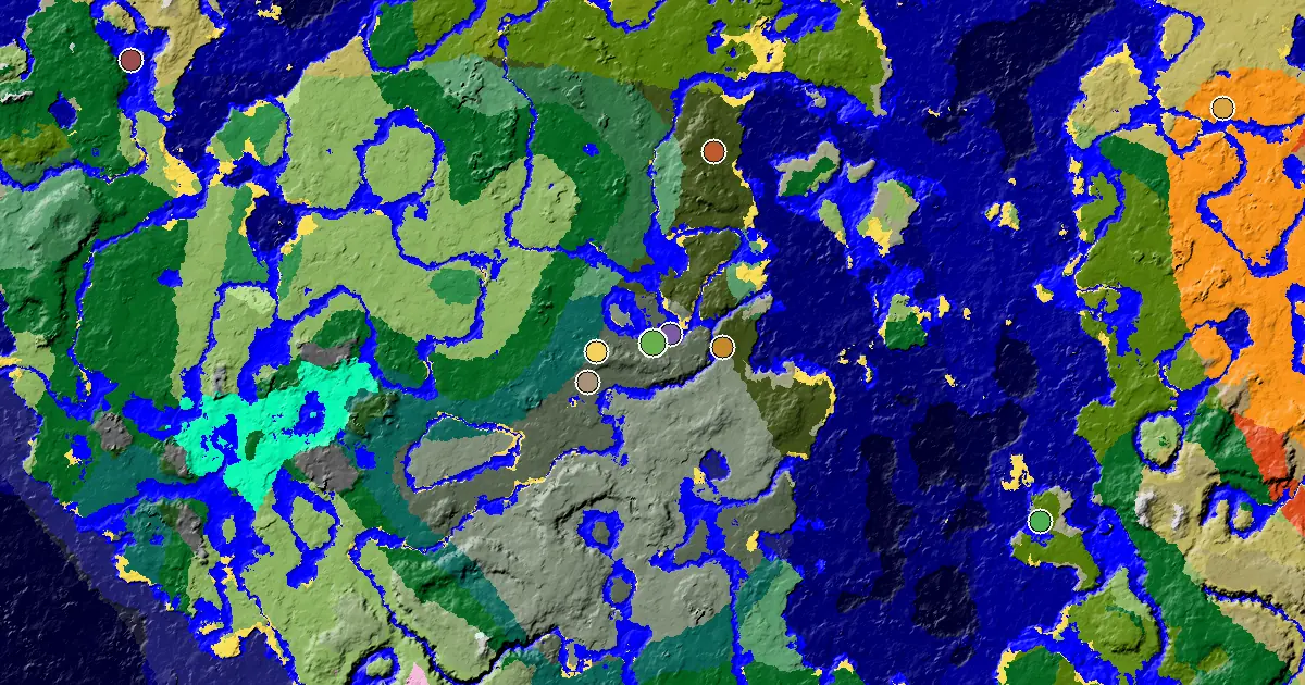 Old Growth Pine Taiga Seed With a Mansion Within Reach — biome and structure map