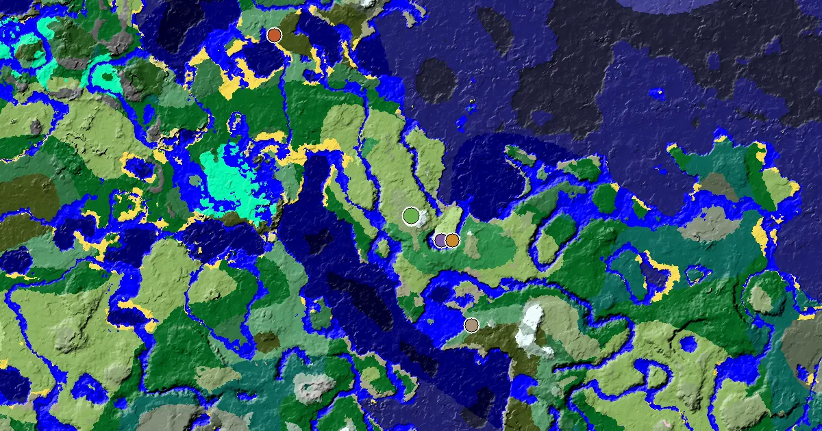 a Village at Spawn Near a Dripstone Caves Spawn — biome and structure map