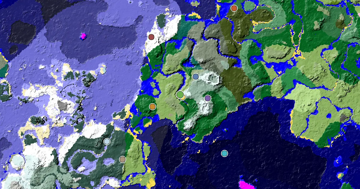 a Village at Spawn Near a Plains Spawn — biome and structure map