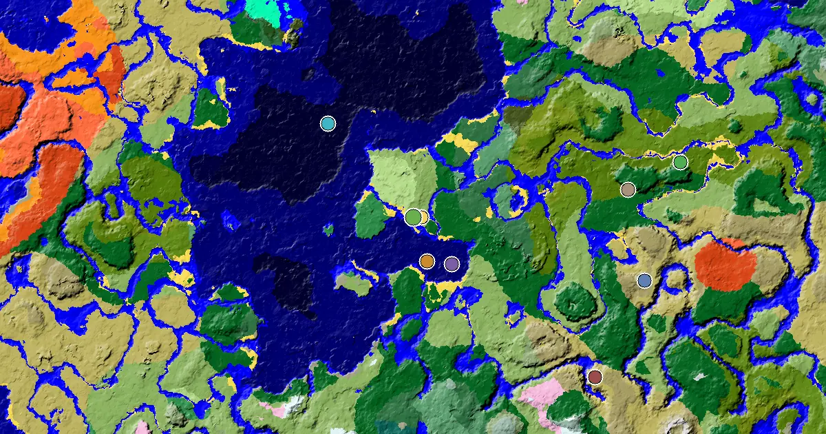 Plains Seed With a Village at Spawn — biome and structure map