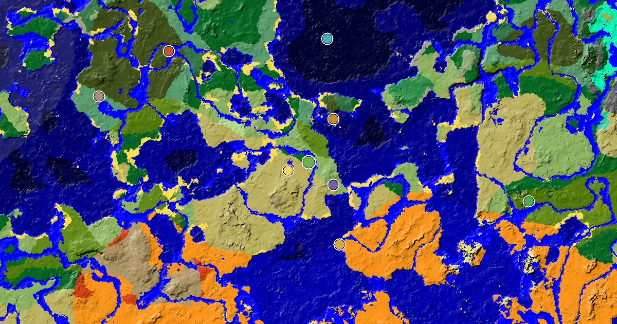 Forest Spawn — a Village Beside Spawn — biome and structure map