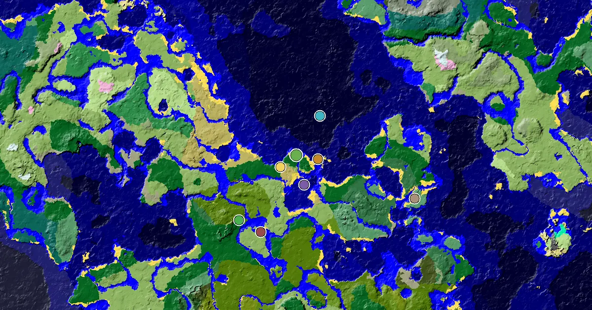 a Village Beside Spawn Near a Forest Spawn — biome and structure map