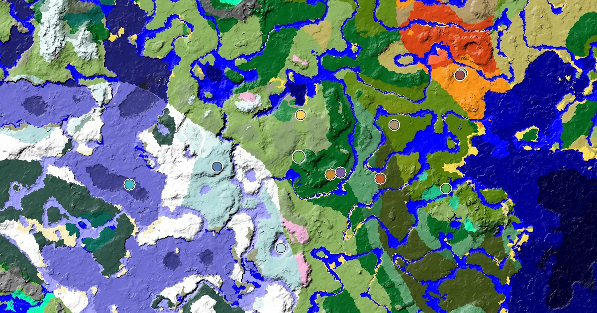 Minecraft Forest Seed: a Mansion Within Reach — biome and structure map