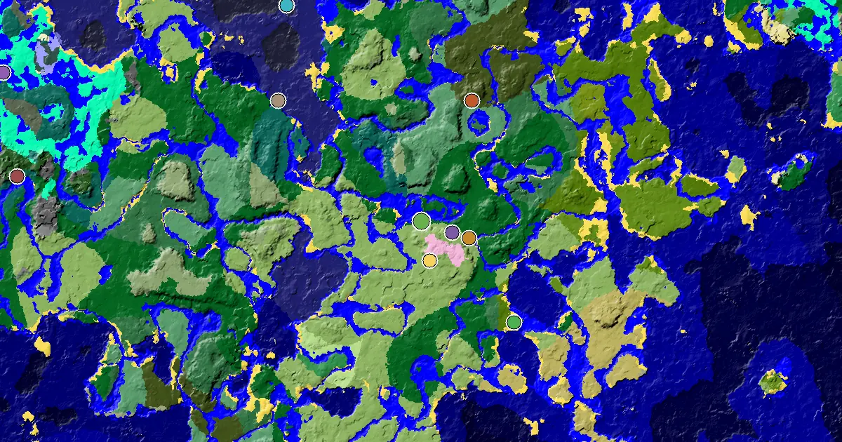 Minecraft Forest Seed: a Mansion Within Reach — biome and structure map