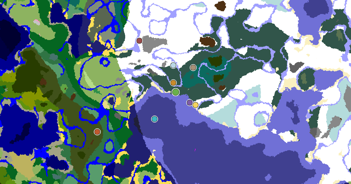 Snowy Taiga Seed With a Trial Chamber by Spawn — biome and structure map