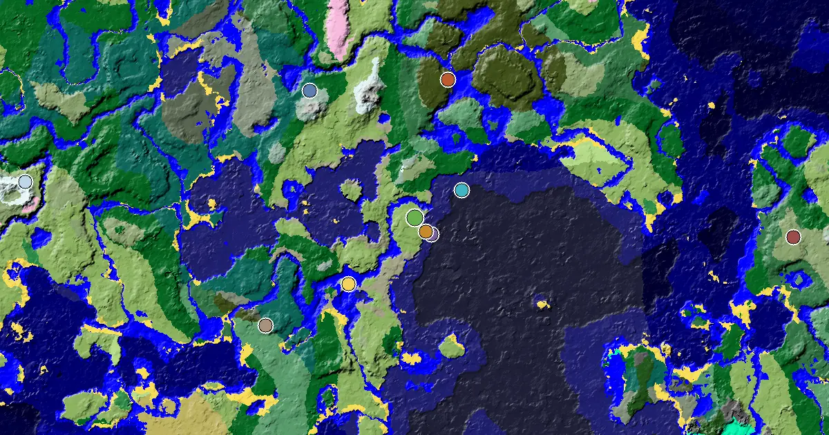 Plains Seed With a Trial Chamber by Spawn — biome and structure map