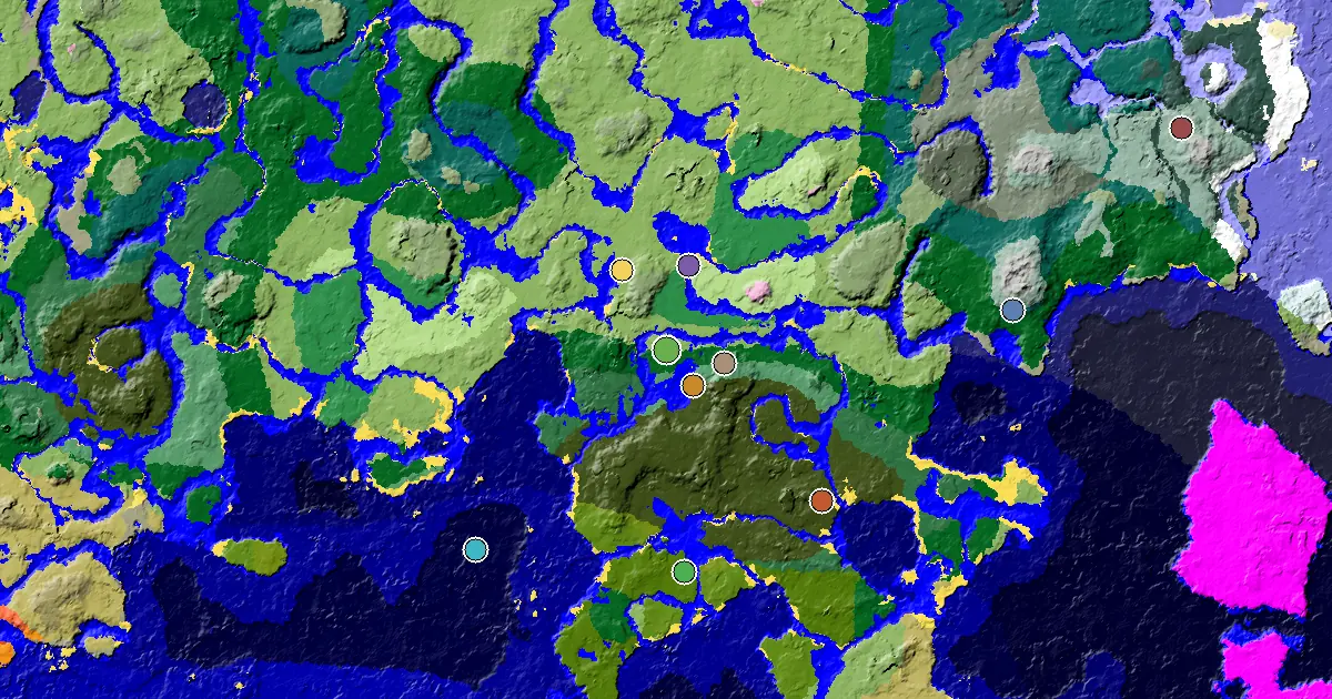 Forest Seed With a Mansion Within Reach — biome and structure map