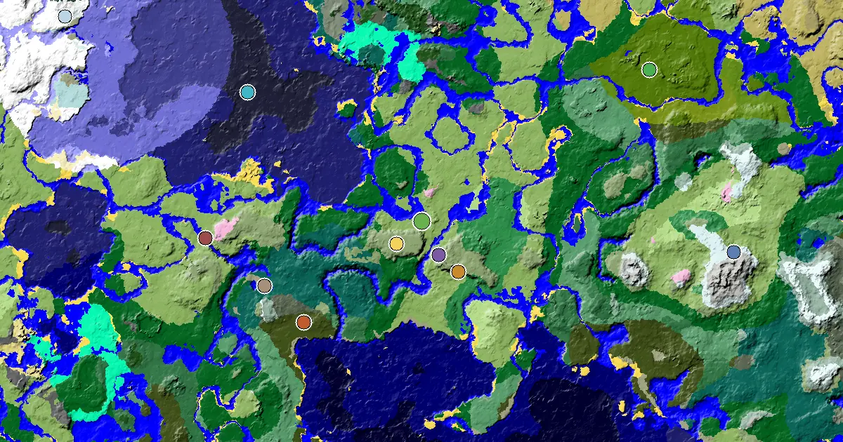 Plains Seed With a Village Beside Spawn — biome and structure map
