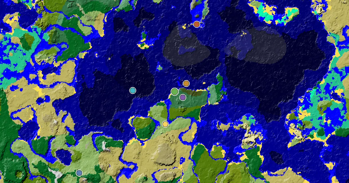 Beach Spawn — a Mansion Within Reach — biome and structure map