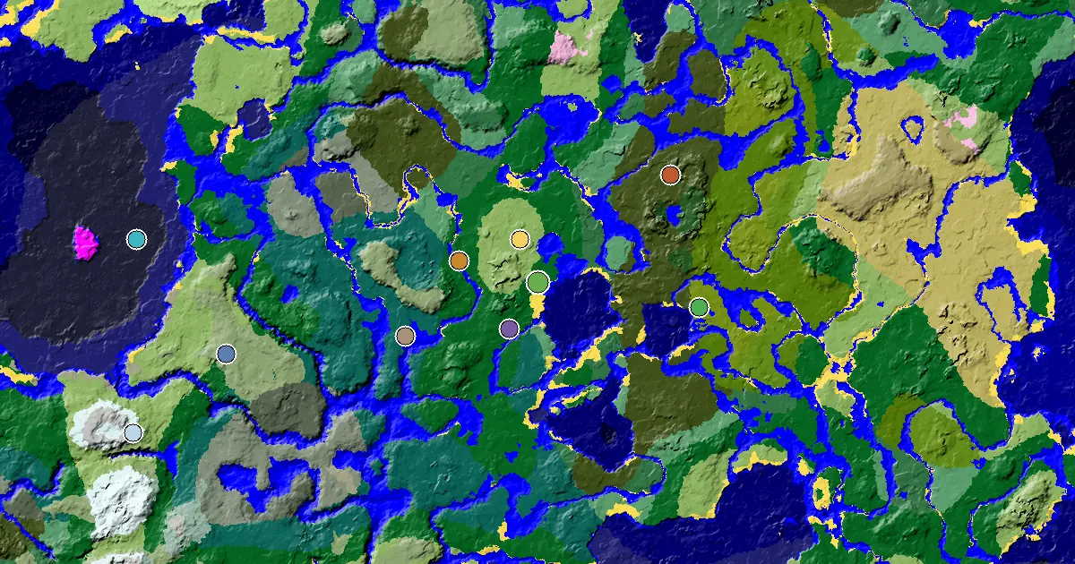 Forest Seed With a Mansion Within Reach — biome and structure map