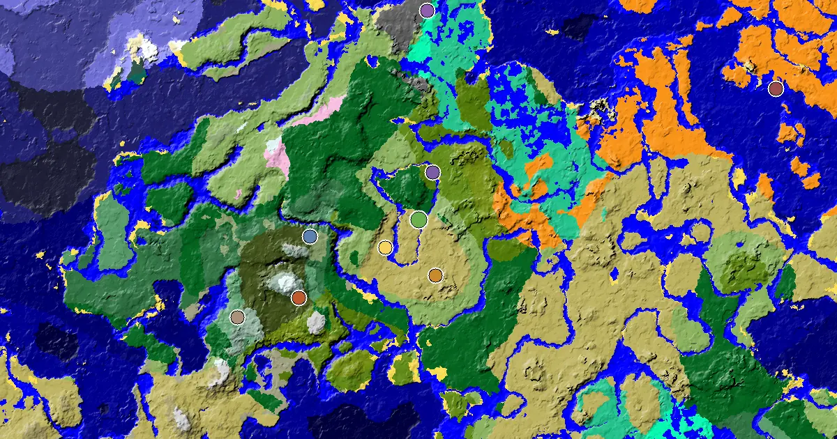 Minecraft Savanna Seed: a Mansion Within Reach — biome and structure map