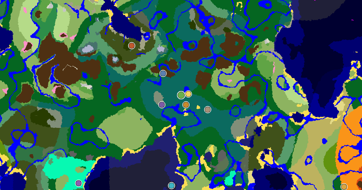 Taiga Seed With an Ancient City Under Spawn — biome and structure map