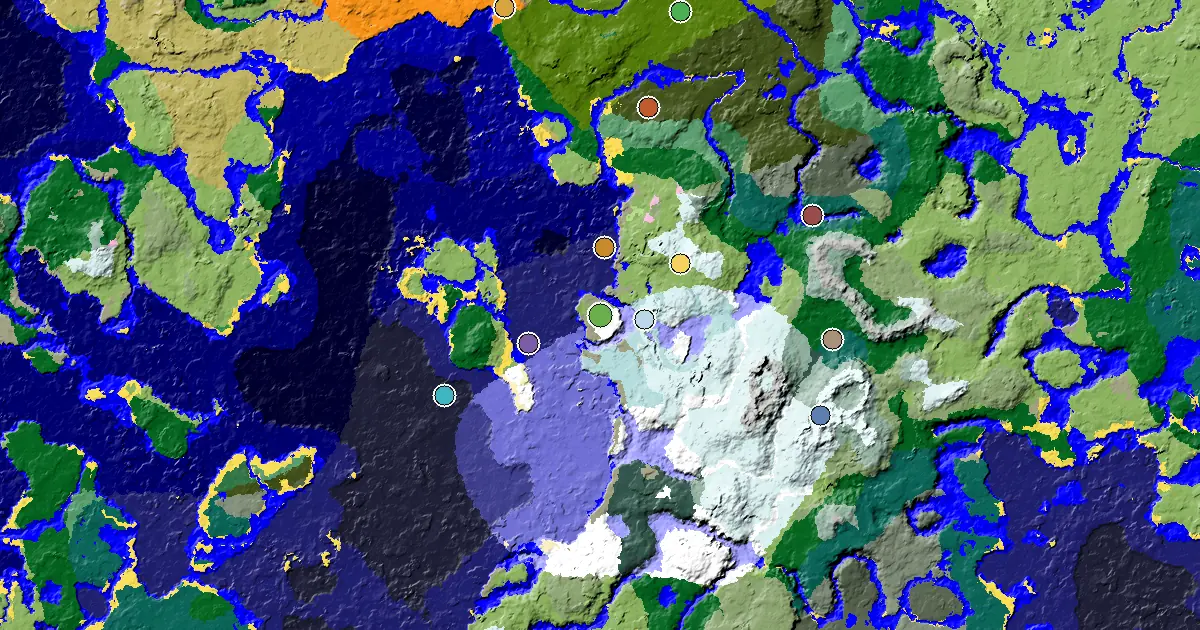 Snowy Slopes Spawn — a Mansion Within Reach — biome and structure map