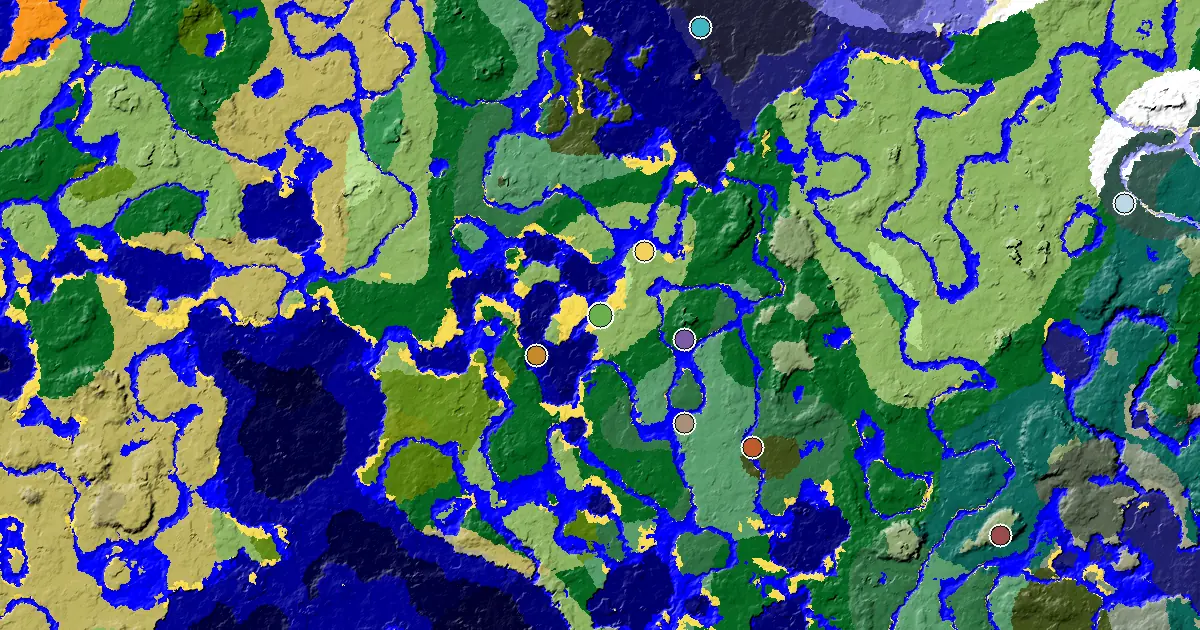 Sunflower Plains Spawn — a Mansion Within Reach — biome and structure map