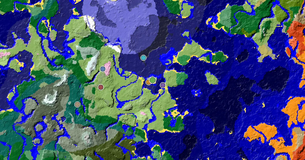Plains Spawn — a Village at Spawn — biome and structure map