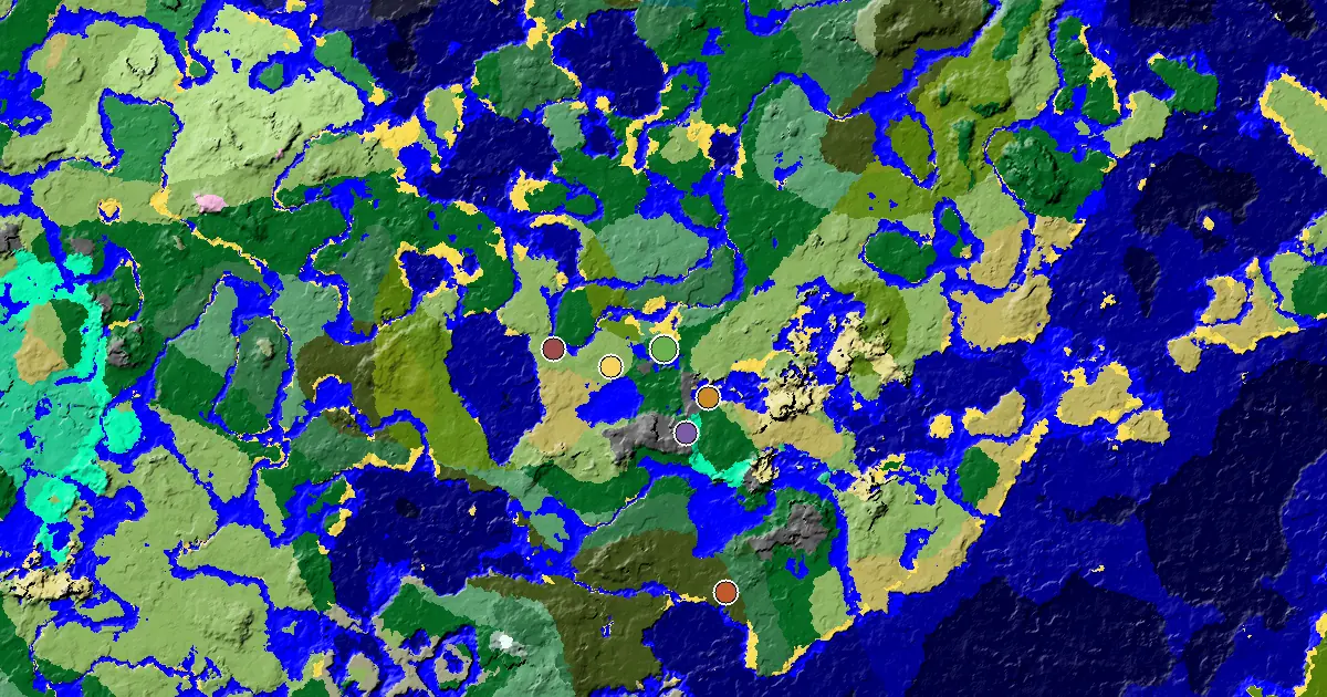 Minecraft Forest Seed: a Mansion Within Reach — biome and structure map