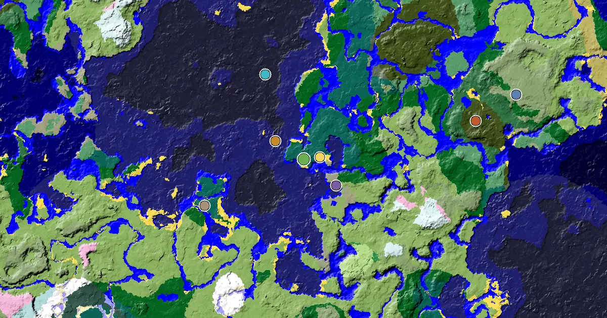 Taiga Spawn — a Village Beside Spawn — biome and structure map