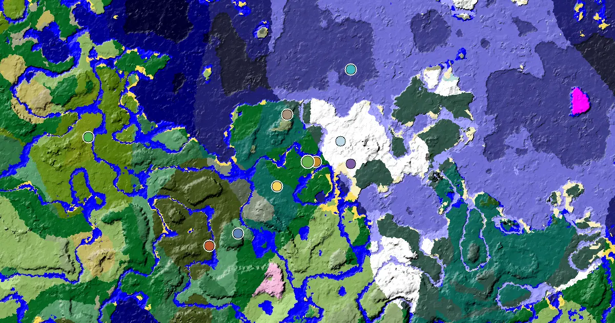 a Trial Chamber by Spawn Near a Forest Spawn — biome and structure map