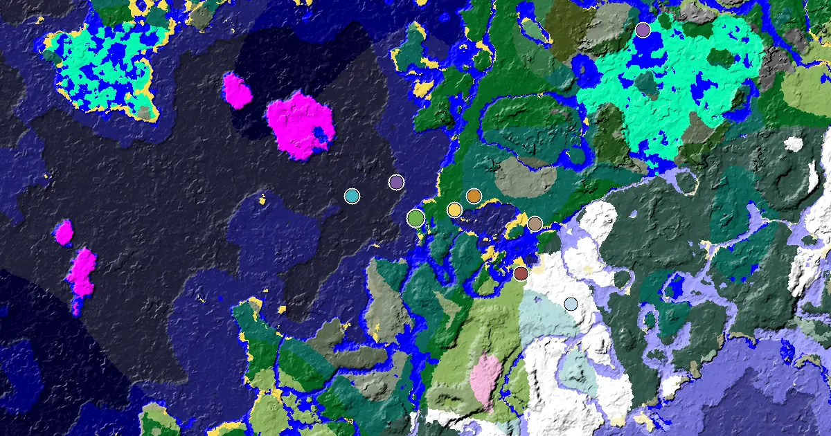 Beach Spawn — a Village Close to Spawn — biome and structure map