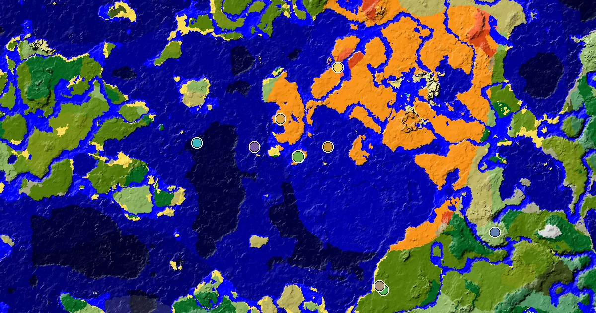 Great Structures Nearby Near a Desert Spawn — biome and structure map