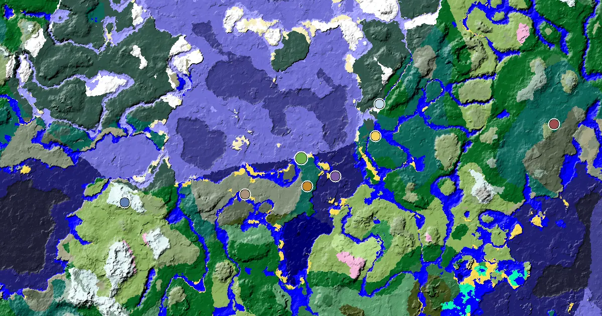Beach Seed With Great Structures Nearby — biome and structure map