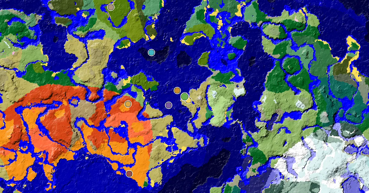 Minecraft Savanna Seed: a Village at Spawn — biome and structure map