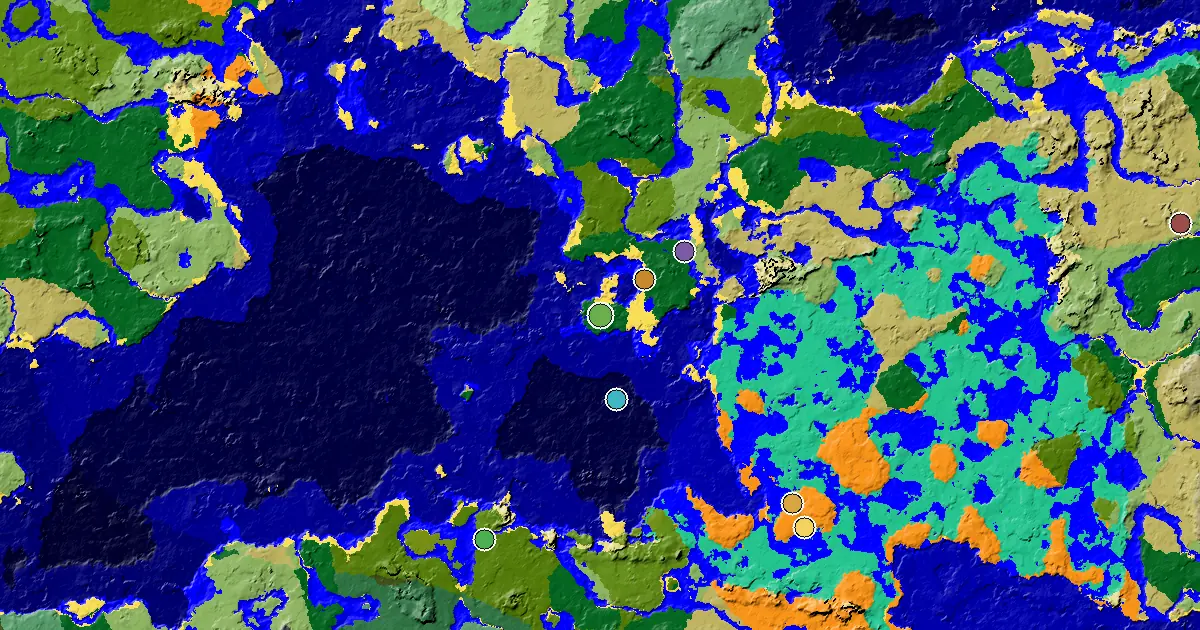 Forest Spawn — Great Structures Nearby — biome and structure map
