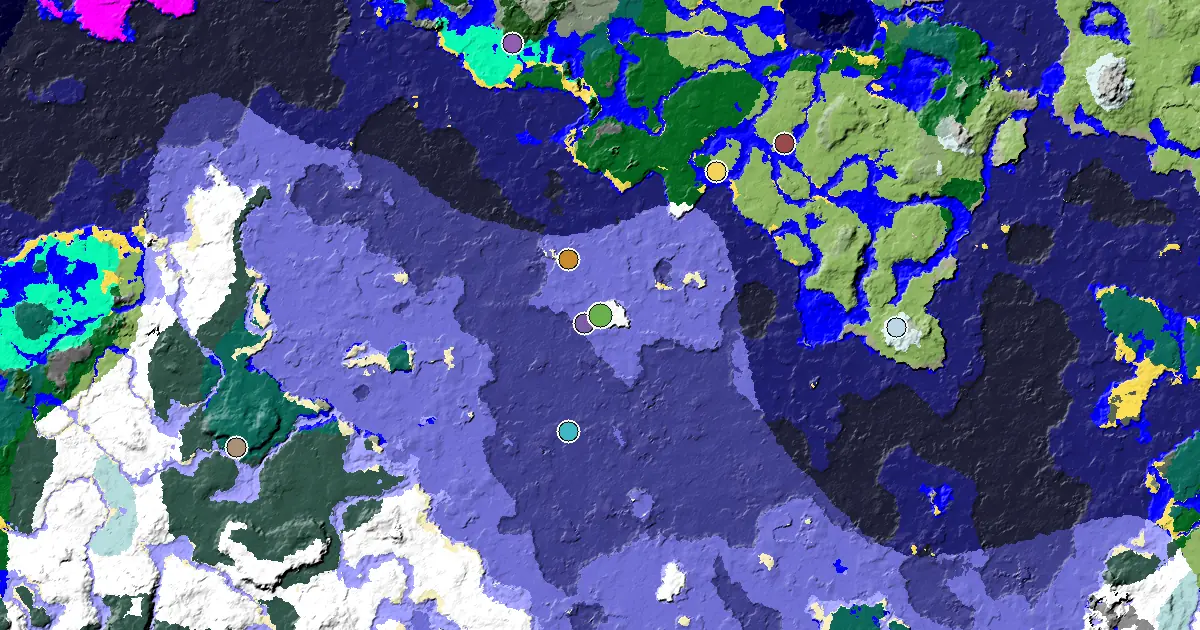 Minecraft Snowy Plains Seed: Great Structures Nearby — biome and structure map